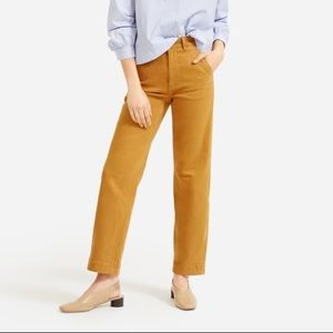 Everlane Straight Leg Crop Pants golden brown